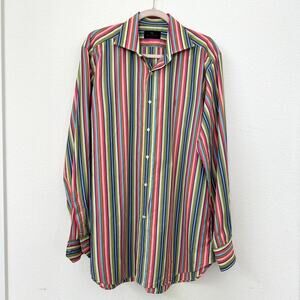 Etro Milano Men's Striped Button-Up‎ Shirt Multicolor Cotton Size L/XL
